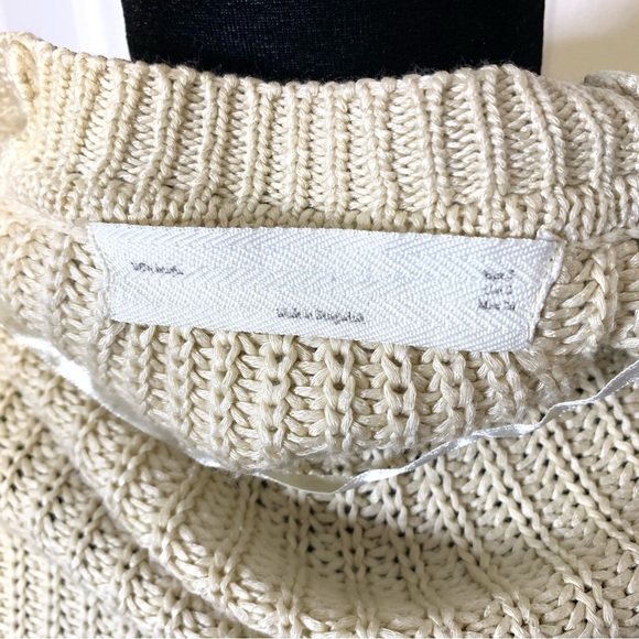 Creme Knit V Cut Button Cardigan - Picture 7 of 7